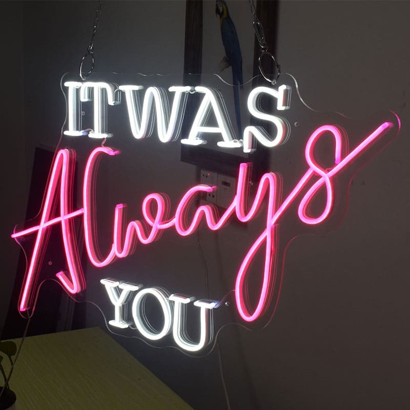 Enseigne néon led pour phrase et logo lumineux
