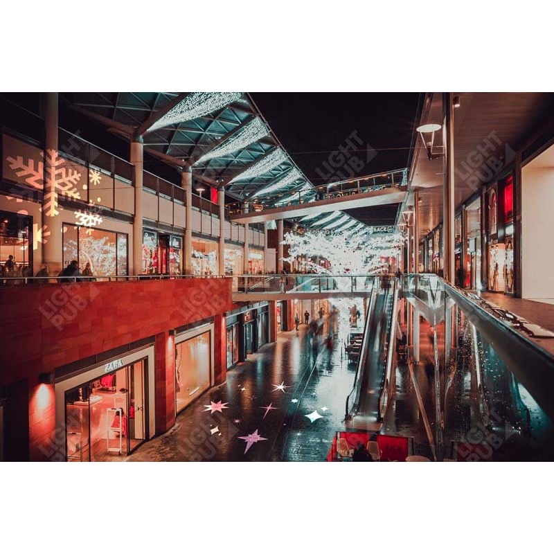 Projection lumineuse décoration de Noël centre commercial