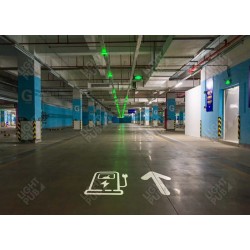 Signalétique directionnelle lumineuse pour parking sous terrain