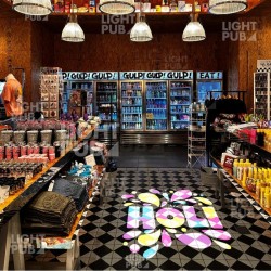 Projection logo lumineux magasin