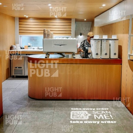 Projection QR code lumineux restaurant commande en ligne