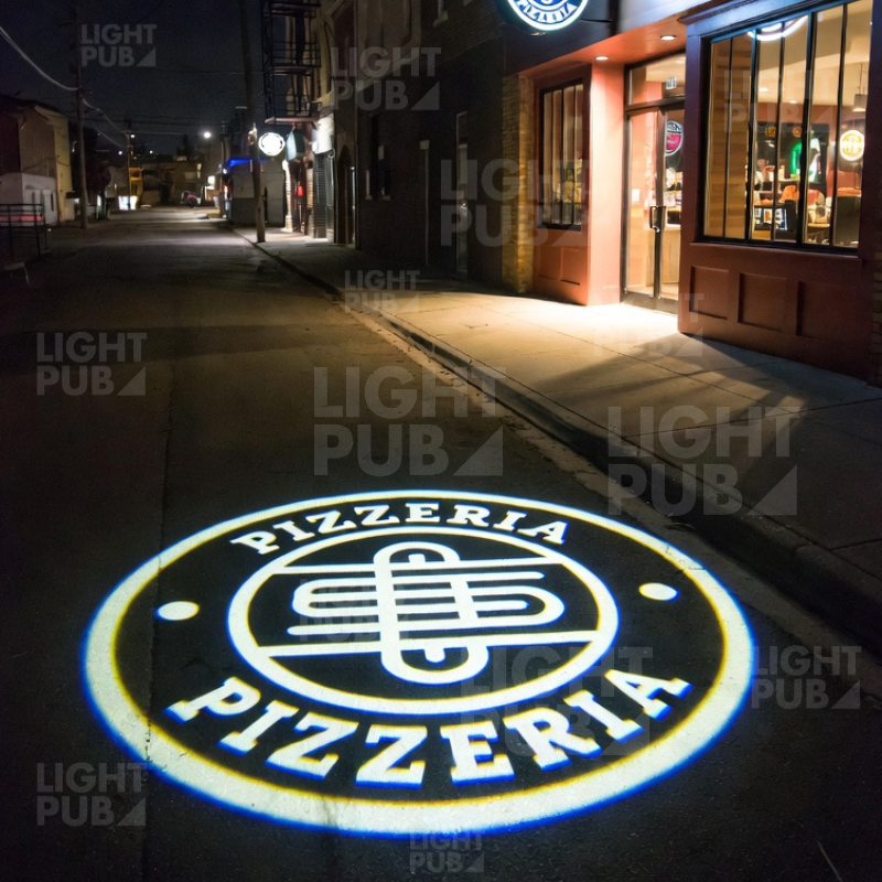 Projecteur Logo Lumineux 80W Personnalisé Restaurant Pizzeria