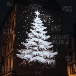 Projection lumineuse Sapin de Noël – Illumination festive pour façades et espaces publics
