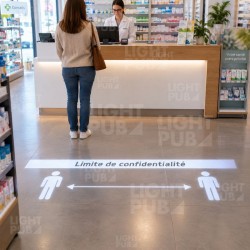 Ligne de confidentialité lumineuse pour pharmacie