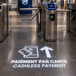 Signalétique lumineuse paiement par carte/cashless pour transport en commun